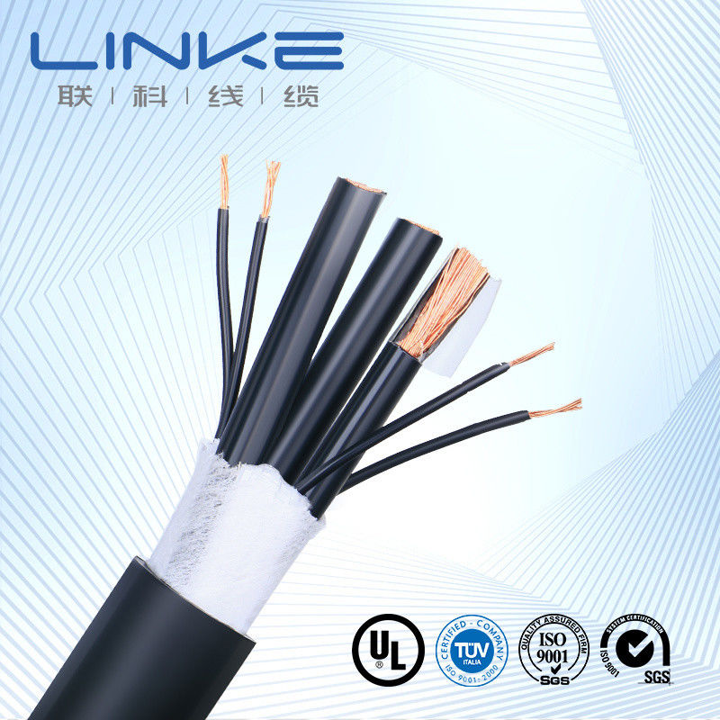 Μαύρο καλώδιο κοακσιαλής κάλυψης PVC σειρά RG6 / Rg58 / Rg11 / Rg59 για παρακολούθηση βίντεο