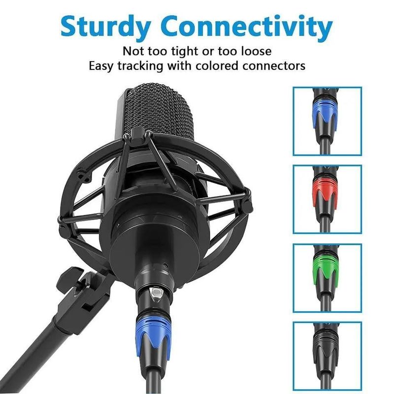 Καλώδιο XLR 3μ Αρσενικό σε Θηλυκό με Συρματόπλεγμα Χαλκού για Σύνδεση Μικροφώνου Υψηλής Ποιότητας Ήχου