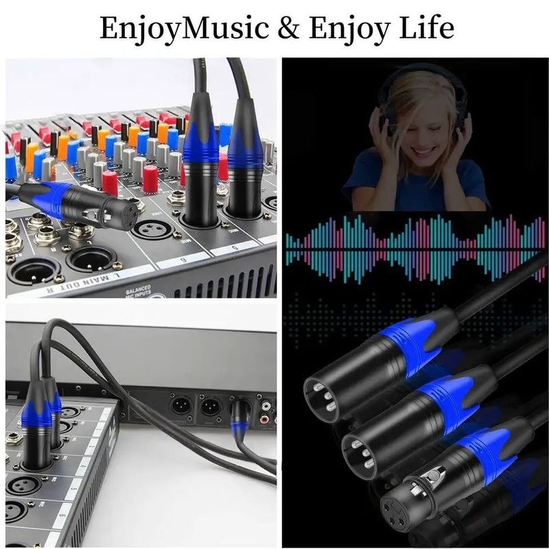 Καλώδιο XLR 3μ Αρσενικό σε Θηλυκό με Συρματόπλεγμα Χαλκού για Σύνδεση Μικροφώνου Υψηλής Ποιότητας Ήχου