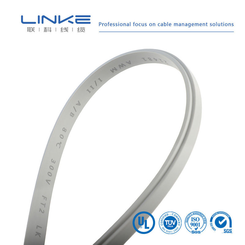 UL1185 επίπεδο σύρμα γκρι PVC παράλληλο καλώδιο με 10 πιν ευέλικτο επίπεδο σχήμα κορδέλας