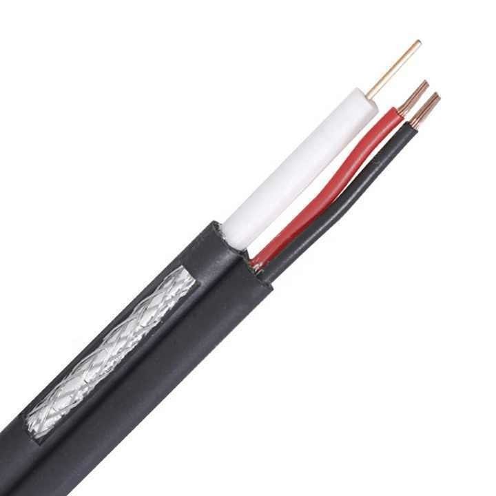 Στρογγυλό καλώδιο κάμερας CCTV Rg59 2c Δύναμη OEM Rj59 Κοακσιακό καλώδιο για σύστημα ασφαλείας