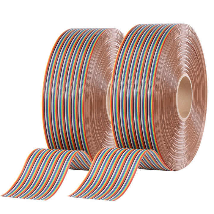 UL2651 28AWG 1.27mm Pitch Rainbow Ribbon Harness Flat Cable για βιομηχανικές εφαρμογές