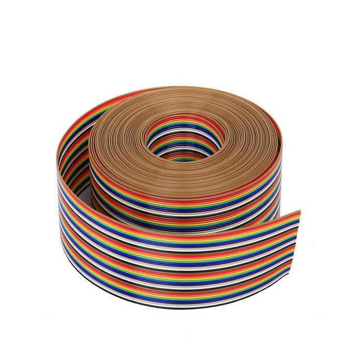 UL2651 28AWG 1.27mm Πίτσα 10pin 12pin Rainbow Ribbon Harness επίπεδο καλώδιο για βιομηχανικά