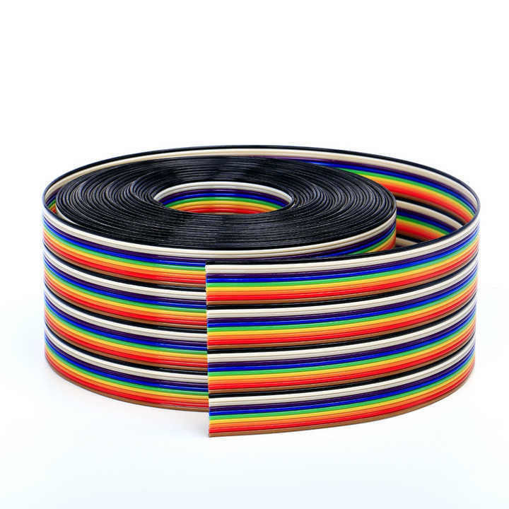 UL2651 28AWG 1.27mm Πίτσα 10pin 12pin Rainbow Ribbon Harness επίπεδο καλώδιο για βιομηχανικά