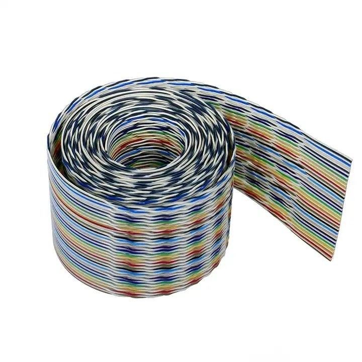 UL2651 28AWG 1.27mm Πίτσα 10pin 12pin Rainbow Ribbon Harness επίπεδο καλώδιο για βιομηχανικά