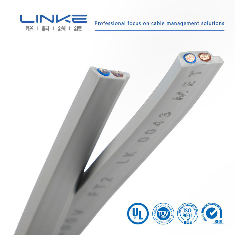 Εύκαμπτο Επίπεδο Καλώδιο Τροφοδοσίας 2 Πυρήνων από Ελαστικό Ημιαγωγού με Επικασσιτερωμένο Χαλκό και Μόνωση PVC για Εφαρμογές 300V