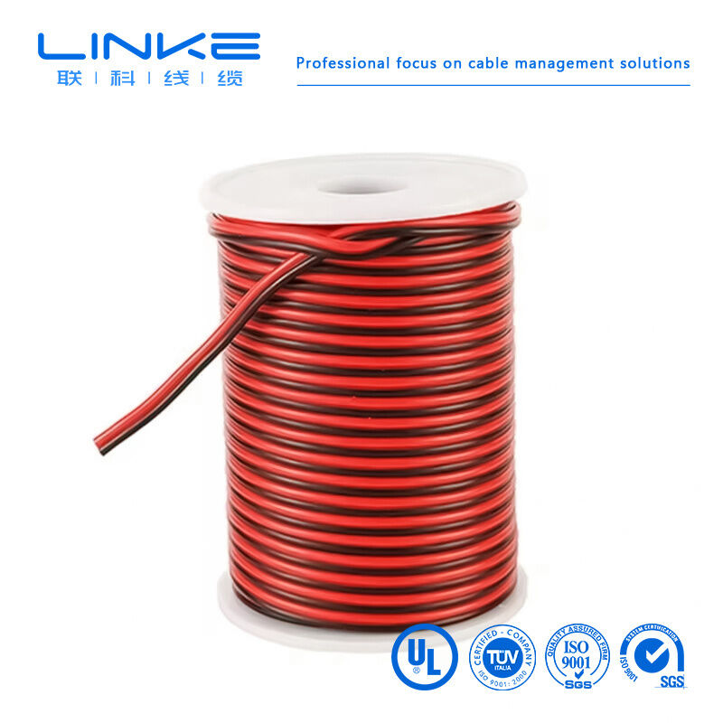 2468 VW-1 80°C 300V 22AWGx2C Καλώδιο Ηχείου Επίπεδο Κορδέλας PVC UL2468 2 Πυρήνων