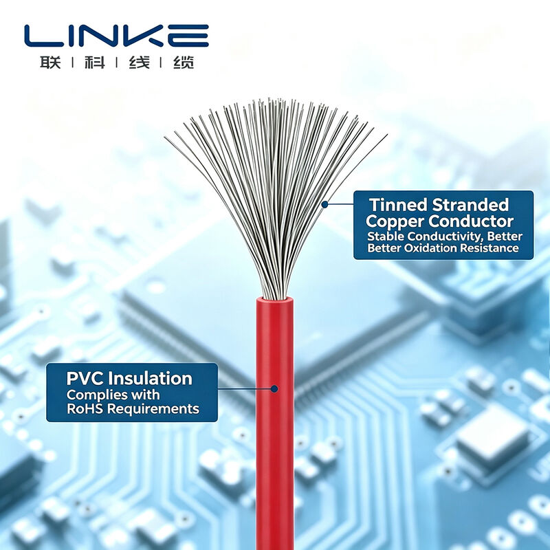UL10269 Καλώδιο Σύνδεσης Υψηλής Τάσης 1000V 105°C Μονωμένο PVC με Αγωγό από Επικασσιτερωμένο Χαλκό για Ηλεκτρική Καλωδίωση Ρολό
